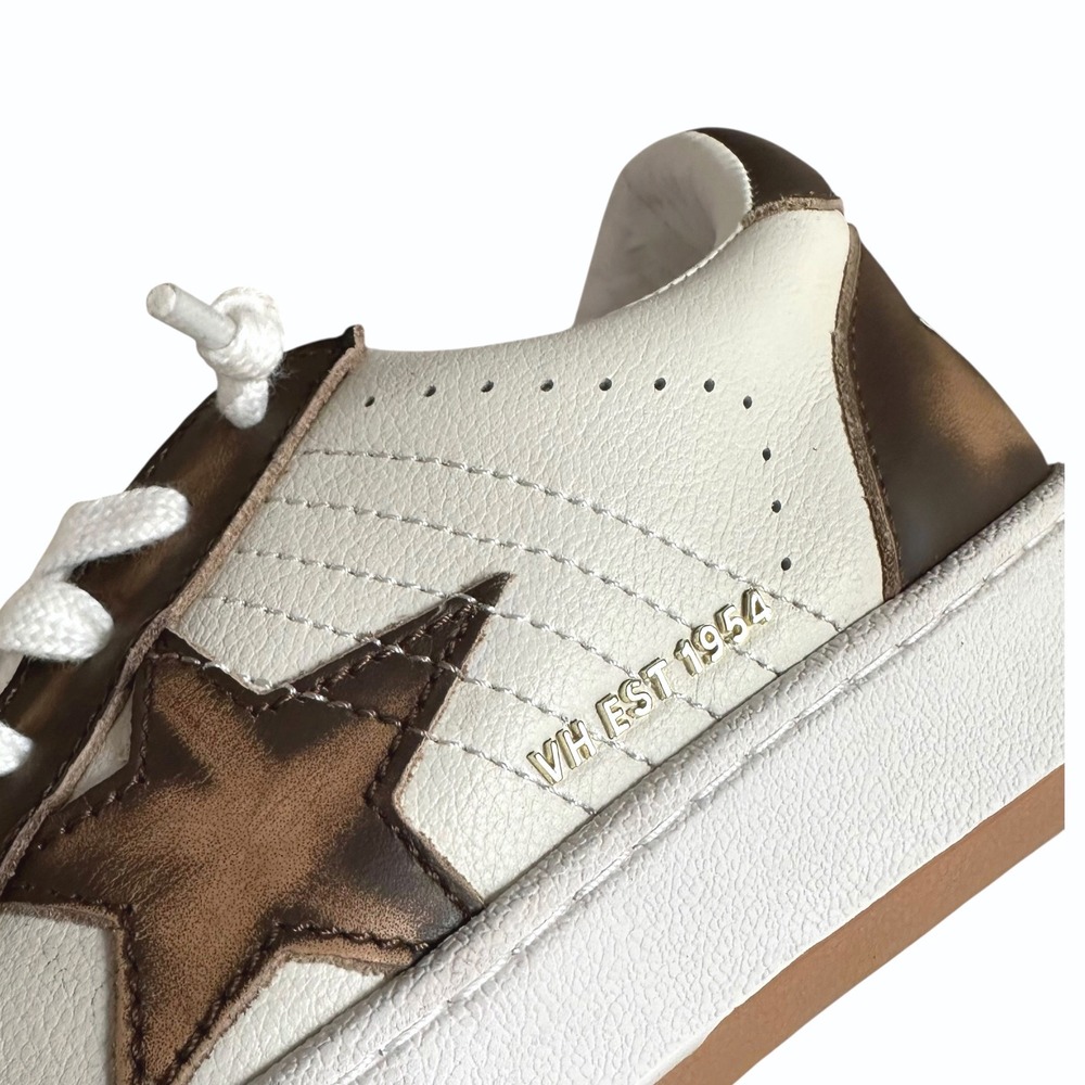 Vintage Havana Women Bronze Distressed Star Low Top Sneakers VH EST 1954 White - Picture 2 of 16